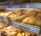 Bread shelves at the Bramley Village Bakery
